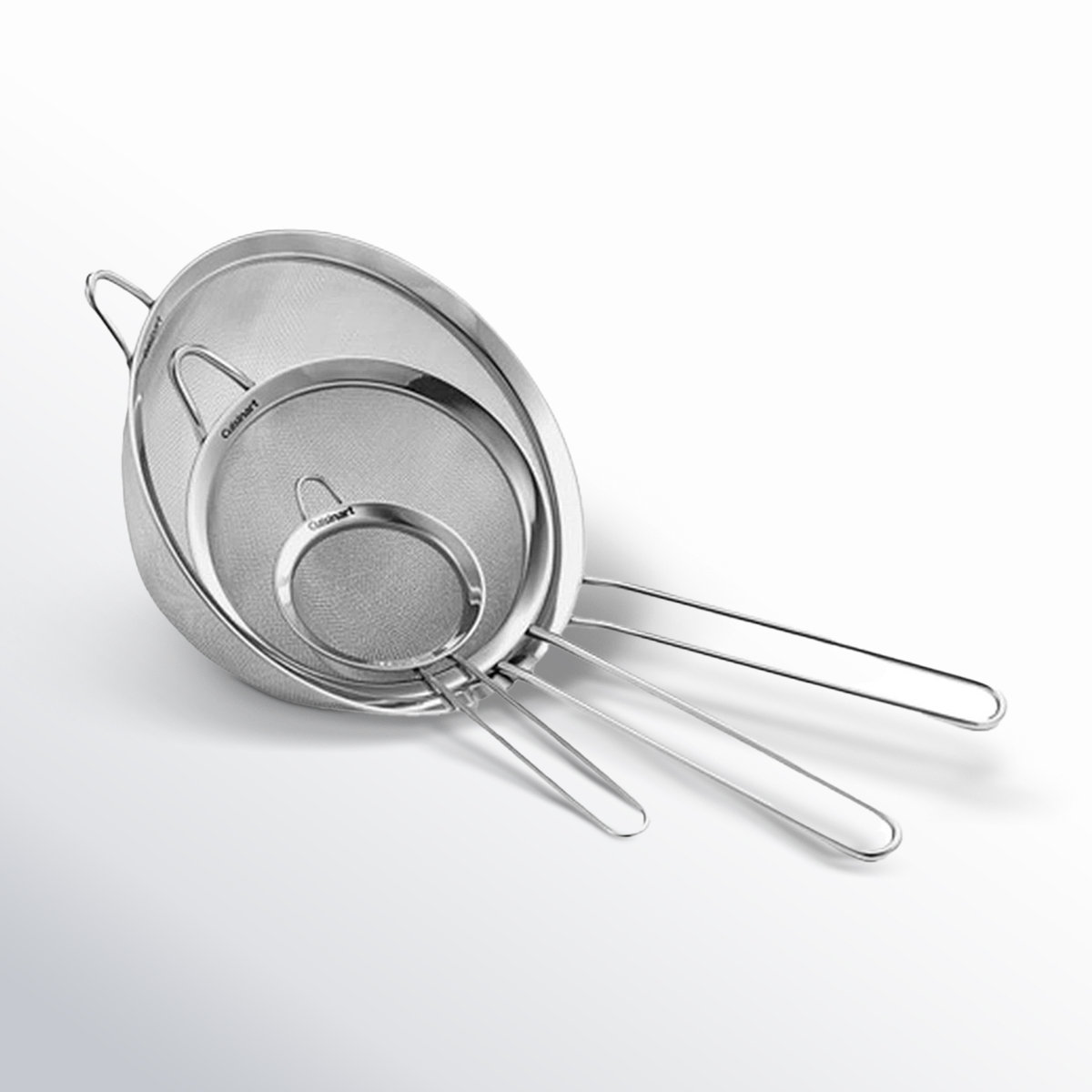 Cuisinart 3 Piece Stainless Steel Mesh Strainer Set for for Sifting, Straining and Draining Vegetables, Pastas, Flour, Tea